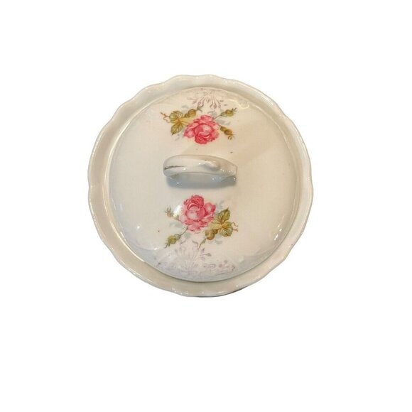 Vintage Floral Candy/Sugar Dish Biscuit Jar with Lid Floral Pattern Antique - Picture 5 of 16